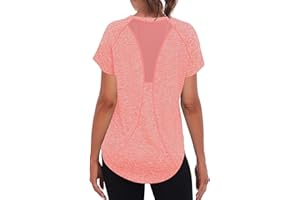 Wayleb Maglietta Sportiva Donna Camicia da Yoga Maglia Maniche Corte Corsa Asciugatura Rapida Top Elastico Manica Corta Magliette Fitness Tee S-XXL