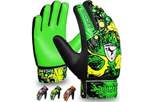 LUMAZU Football Goalkeeper Gloves for Kids Anti Slip Shock Absorption Padded Premium Soccer Goalie Gloves Wrist Protection for Girls Boys Goalkeeping