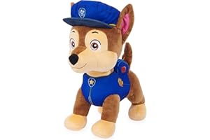 PAW PATROL PSI PATROL, gadający Chase 12-calowe interaktywne zabawki pluszowe z dźwiękami, zwrotami i merdającym ogonem, pluszowe zwierzęta, zabawki dla dzieci w wieku od 3 lat