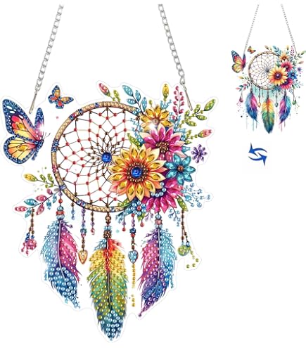 Kit Pendentif Diamant Painting Papillon 20x20 Cm - Loisir Créatif 5D Avec Chaîne