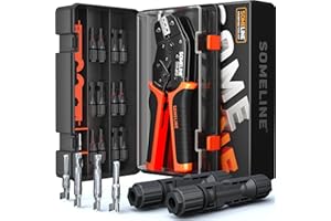 SOMELINE 6 Pares Solar Panel Cable Conector, Kit de Crimpadora Solar Alicates, PV Connector, Conector Solar Fotovoltaico, Conectores de Cable de Panel Solar para Sistema Fotovoltaico