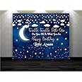 Express-O-Board Personalized Birthday Backdrop - Twinkle Twinkle Little Star - Blue Theme (5 Ft x 4 Ft)