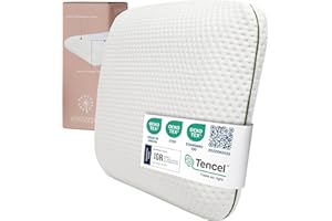 MIMUSELINA Oreiller 60 x 40 x 6 cm pour enfants à partir de 2 ans - Coussin doux et respirant pour un sommeil sûr - 100 % mousse à mémoire de forme naturelle Oeko-TEX - Tencel - Housse