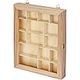 Artemio Display case, Wood, Beige, 23 x 28 x 4 cm