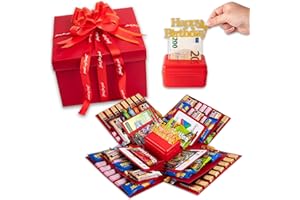 BUY BY BROTHERS DIY Explosion Box, Surprise Box, Creative Gift Box for Sweets, Surprise Box, Birthday, Gifts for Women, Men, Children, Special Days Money Gift (Red)
