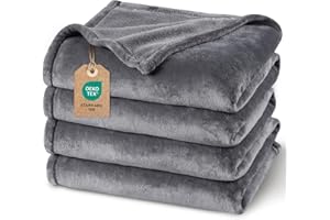 PHF Kuscheldecke Flauschig Fleecedecke 150x200cm - Oeko-Tex Weich Warm Wohndecke, Decke Blanket für Couch Sofa Bett, Tagesdecken & Kuscheldecken, Sofa überwurfdecke, Grau