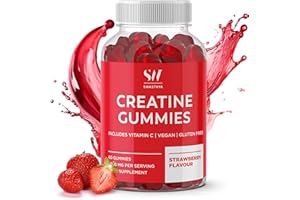 SWASTHYA SW 3000mg Creatine Monohydrate Gummies – Vegan & Sugar Free – Pre Workout Gym Supplement, 60 Gummies (1 Month Supply) – Strawberry Flavour