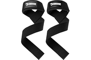 ‎DMOOSE FITNESS DMoose Fitness Lifting Straps - 4mm Neopren gepolsterte Handgelenksgurte für Gewichtheben & Powerlifting - Baumwollhebeband mit Silikongriff für Männer & Frauen