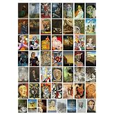 Postifull Ressamlar Poster Kolaj Seti, Sanatsal Poster Kartları, Bant Hediyeli - 50 Adet 10 * 15Cm Duvar Posteri;