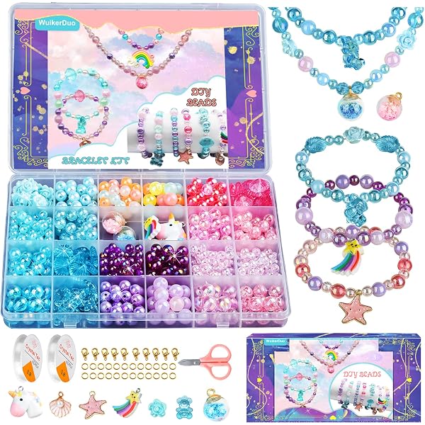 Kit bracelets d'amitié DIY pour enfants. Inclut perles à lettres