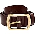 Falari Men's Full Grain Leather Belt Stainless Steel Buckle 9002