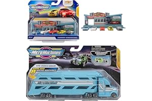 Toptoys2u Bargain Bundles Micro Machines - Mini trasportatore di veicoli blu con 1 veicolo esclusivo e pacchetto mondiale #16Camaro Generations