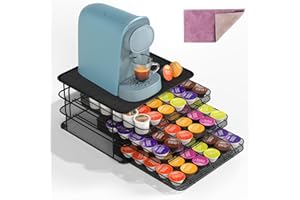 Kapselhalter,Masthome 3-Tier Kaffee Kapselhalter für Dolce Gusto, Kaffeekapseln Aufbewahrung von 108 Kapseln,Kapselständer mit Rutschfeste Oberfläche, Schwarz