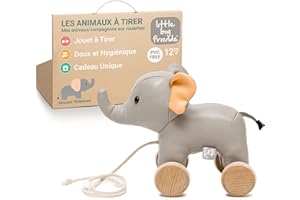 Les Animaux à Tirer Little Big Friends | Jouet à Tirer pour Bébé | Jouet Traditionnel | Facile à Nettoyer | Sûr pour bébé | Vincent l'Eléphant