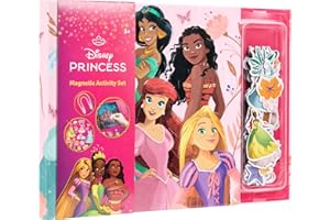 DISNEY STORE Disney Princesslibro magnetico per bambini dai 3 anni in su, con 40 personaggi magnetici e accessori, interattivo e creativo