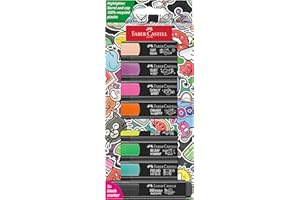 Faber-Castell 254692 - zestaw markerów Graffiti, 8 markerów z trwałą końcówką klinową, szerokość kreski 1-5 mm, do wielokrotnego napełniania