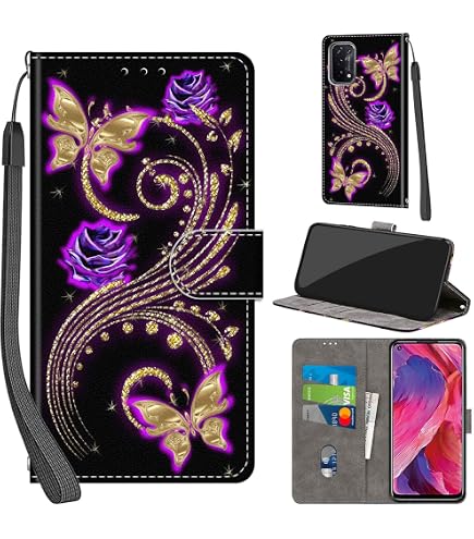GOKEN Cover Per Oppo A74 4G, Custodia Folio In PU Pelle Flip