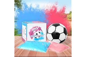 SUNSHINE SMILE Gender Reveal Fussball,Fußball Baby Shower,Gender Reveal Rauchbombe,Gender Reveal Partyzubehör,Geschlechtsverkündung Baby Boy or Girl,Blau oder Rosa Pulver für Jungen oder Mädchen
