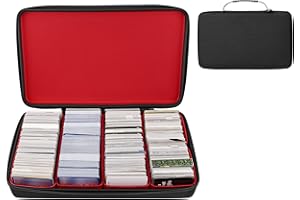 RHCOM Large Card Storage Case Holds up to 3000+ Cards, Compatible with MTG Cards.Also suitable for Football Basketball Sport Card.Playing Card Travel Carrying Box Comes with Adjustable Shoulder Strap.