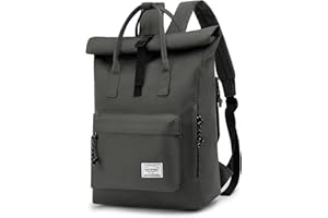 TAN.TOMI TANTOMI Laptop Rucksack, Rucksack Laptop Tasche 15,6 Zoll, Rucksack Damen und Herren weit öffenbar, Rolltop Rucksack wasserdicht, Backpack Daypack für Schule, Fahrradfahren, Freizeit und Reise