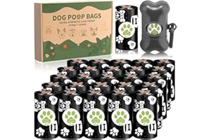 VIPNAJI Sacchetti per escrementi di cani con dispenser e clip di lino, senza profumo, 26 rotoli (520 sacchetti), 30 x 22 cm, a prova di perdite, spessi e forti