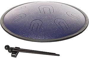 Fame 14" Copper Tongue Drum in D Minor, Purple, 9-Tone Steel Drum, Matt Finish, Inklusive Schlägel und Tasche, Ideal für Musiktherapie und Meditation"