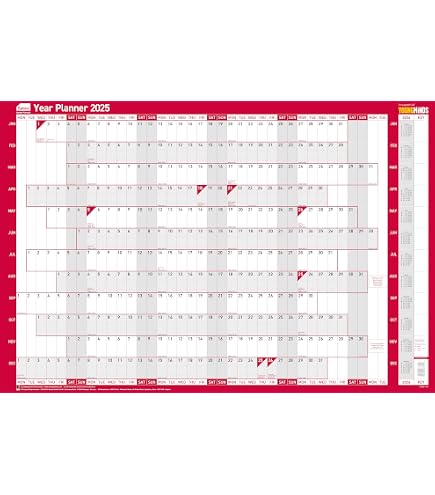 Sasco Jahres-Wandplaner 2025, 915x610 Mm – Whiteboard-Kalender Mit Stift & Aufklebern, Trocken Abwischbar