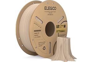 ELEGOO PLA Filament 1.75mm Oak Wood 1KG, Real Wood Flour Added 3D Printer Filament, 1kg Spool(2.2lbs) Fits for Most FDM 3D Printers