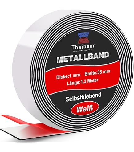 Smagtron Ferroband – Selbstklebendes Eisenband, 22mm X 1000mm, Weiß Matt, Für Magnete & Bastelprojekte