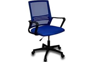 Gio Arreda Sedia Ufficio Ergonomica Poltrona Ufficioper Computer Supporto Lombare Regolabile (Blu)