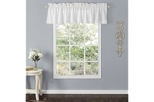 Laura Ashley Home 222802 Annabella Pole Top Valance, biały, 218 x 38 cm