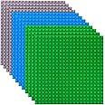 Strictly Briks Premium Green, Blue, And Gray Colored 15cm X 15cm Construction Base Plate 12 Pack - Compatible with LEGO Blocks, Compatible with LEGO Base Plates
