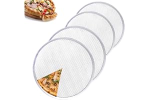 AZKEEGREY 4 Pack Aluminum Pizza Screen, 10 inch Pizza Mesh Trays for Oven Non Stick, Mesh Pizza Tray, Even Heat Distribution,Crispy Bottom