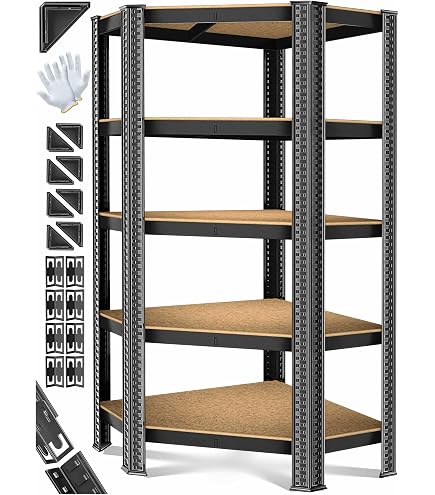 BAKAJI Scaffale Angolo Slim 3 Ripiani – Bianco, Salvaspazio In Legno Con Piedini Antiscivolo Per Casa E Ufficio