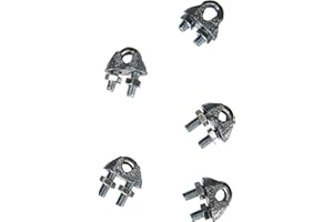 Chapuis BAR10 Set of 25 U-Shaped Wire Clamps for Cable Diameter of 5 mm Galvanised Steel