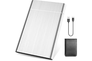 Riyth Hard Disk 2TB Esterno,Hard Disk Esterno Portatile USB3.0 Type-C, Compatto e 2.5" HDD compatibile con Xbox, PC, Desktop, Laptop.E-L1.6(2TB,Argento)