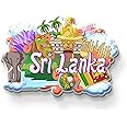 Nivaraprint SRI Lanka Country Theme Souvenir Wooden Fridge Magnet for Refrigerator - SRI Lanka Printed Stylish Magnet for Fridge Decoration