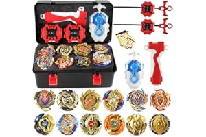 GENERIC 12Pcs Toupies，Turbo avec Lanceurs，4D Combat Top Model Metal Masters Speed avec, Pâques, Noël, Anniversaire-07A