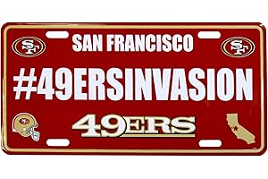 Siskiyou Sports NFL San Francisco 49ers Hashtag License Plate, Red
