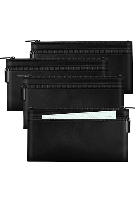 HAUTOCO Geldtaschen Banktasche Aus PU-Leder - 28x15.5cm Mit Reißverschluss Für A5 Dokumente