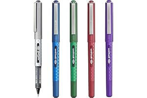 ‎UNI-BALL Uni-Ball UB-157D Tintenroller mit flüssiger Tinte, 0,7 mm, 5 Stück, Schwarz, Blau, Grün, Rot und Violett