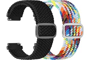 XANS 18mm 20mm 22mm 24mm Cinturino Elastico, Regolabile Sgancio Rapido Cinturini Orologio in Nylon per Samsung/Garmin/Fossil/Amazfit/Huawei Orologio per Uomo Donna