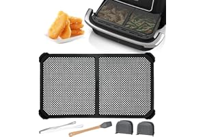 Huucozn Grille Anti Projection pour Air Fryer Réutilisable Protection Anti-Éclaboussures Air Fryer Air Fryer Accessoires Silicone Moule Silicone Air Fryer Accessoires avec Pince à Main Pince Brosse