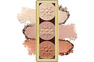 Physicians Formula - Bronze Booster Glow-Boosting Strobe and Contour Palette - Palette de Contouring et Enlumineurs - Ensemble de Nuances Flatteuses - avec Pinceau Angulaire pour Application Précise