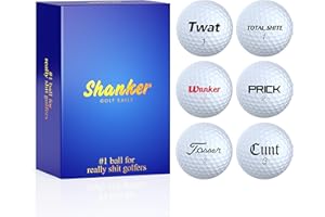 Shanker Golf Balls Hero Edition - Rude Horrible Balls - Funny Joke Gift for Golfers (Set of 6, Novelty, Playing Quality) - Gold Stamped Gift Box