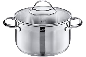 Silit "Achat wysokie naczynie do zapiekania z pokrywką, srebrne, 20 cm