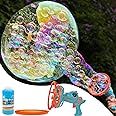 RaboSky Bubble Gun for Toddlers 1-3-5, Dinosaur Big Bubble Machine for Kids Ages 2-4-8 Outdoor Toys, Gifts for Boys Outside, Cool Bubbles in Giant Bubble Design