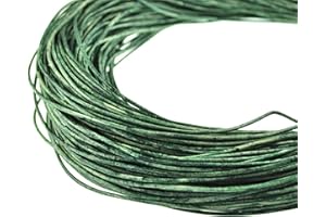 esnado Lederschnur Rund 2 mm. Basilikumgrün Meliert - 10 Meter