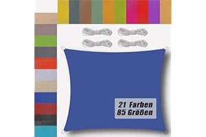 UFAMILUK Shade Sail Rectangle Waterproof with Free Rope Durable garden sail canopy waterproof for Garden shade Pergola Activities Lawn Canopy Jewel blue 2x2.5m