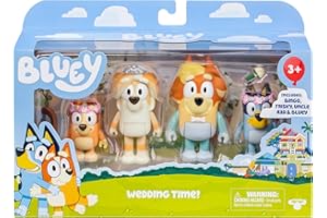 Bluey Figurka 4-pak Wedding Time, React Wujka Rada i Frisky's Wedding Day i Bingo Flower Girl Figurki